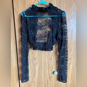 Cropped Black Lace Bolero